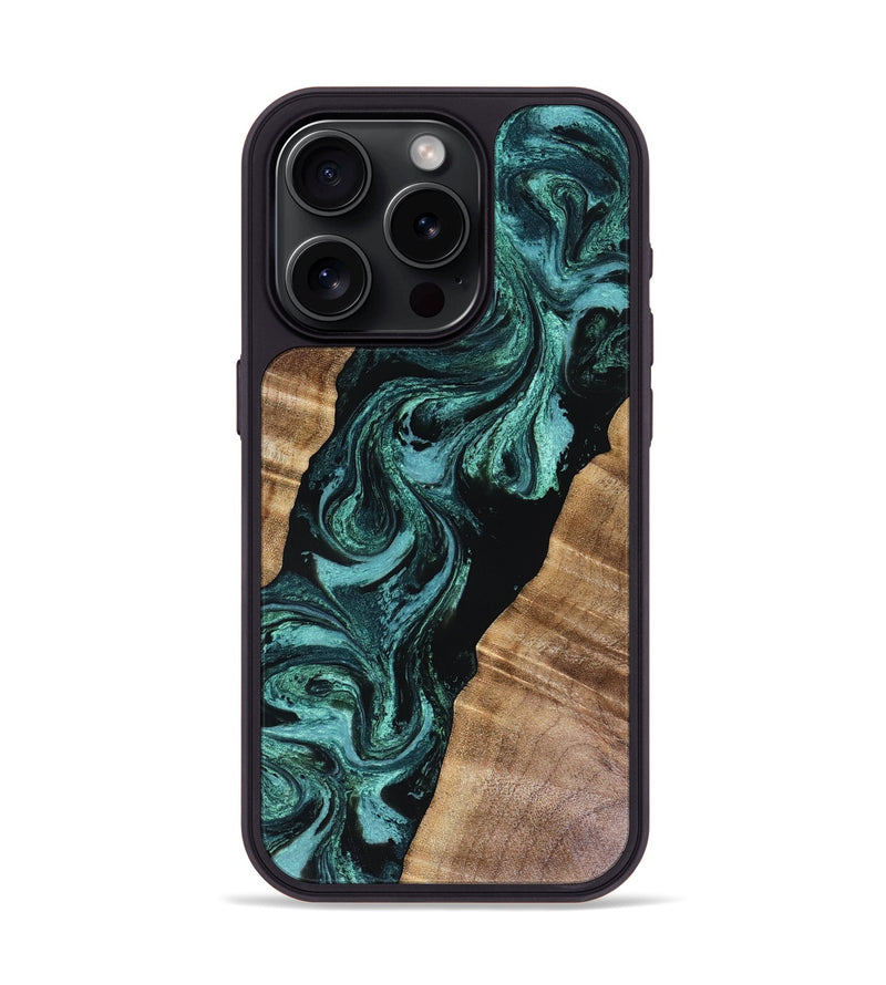 iPhone 15 Pro Wood Phone Case - Henley (Green, 816380)