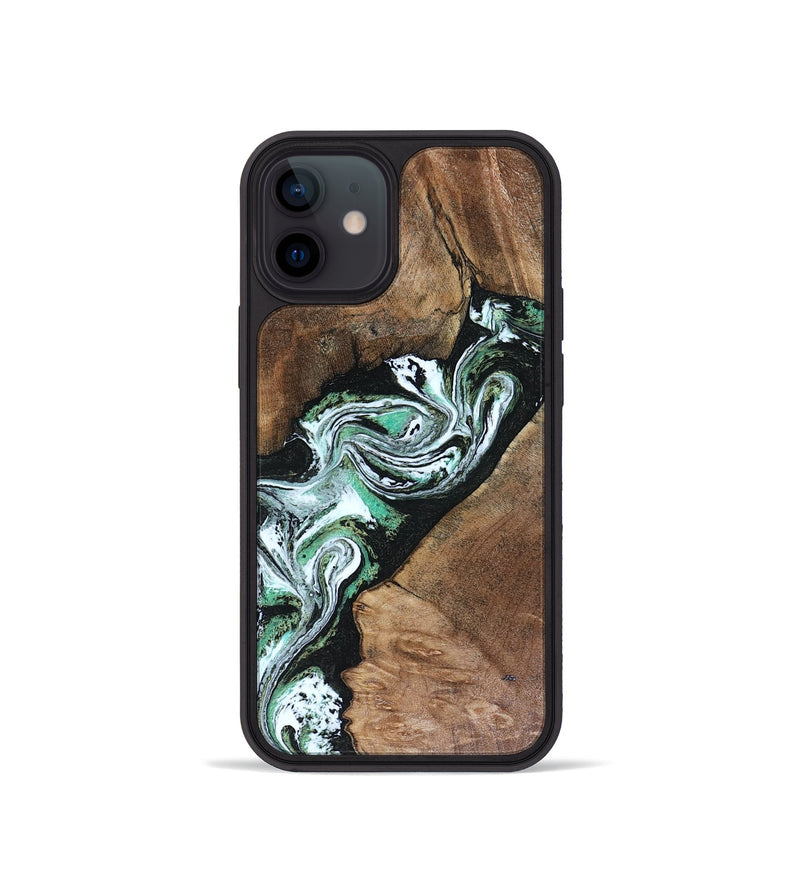 iPhone 12 mini Wood Phone Case - Keira (Green, 816382)