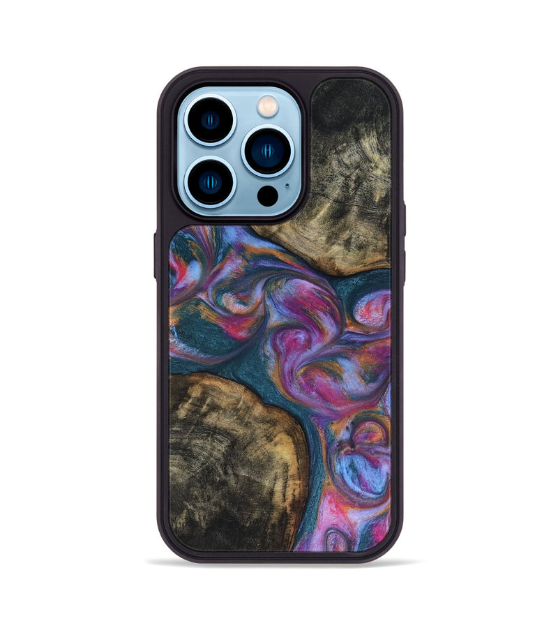 iPhone 14 Pro Wood Phone Case - Maurine (Blue, 816402)