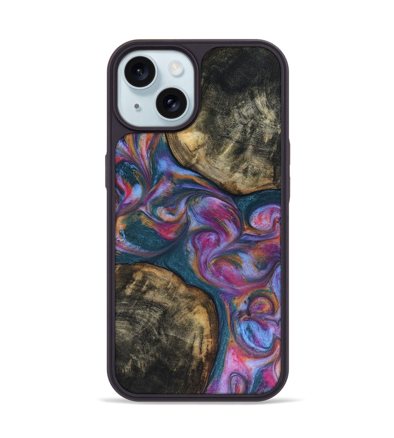 iPhone 15 Wood Phone Case - Maurine (Blue, 816402)
