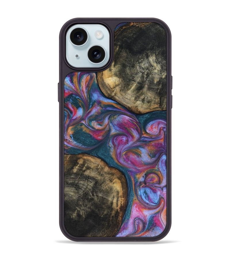 iPhone 15 Plus Wood Phone Case - Maurine (Blue, 816402)