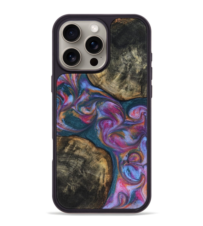 iPhone 16 Pro Max Wood Phone Case - Maurine (Blue, 816402)