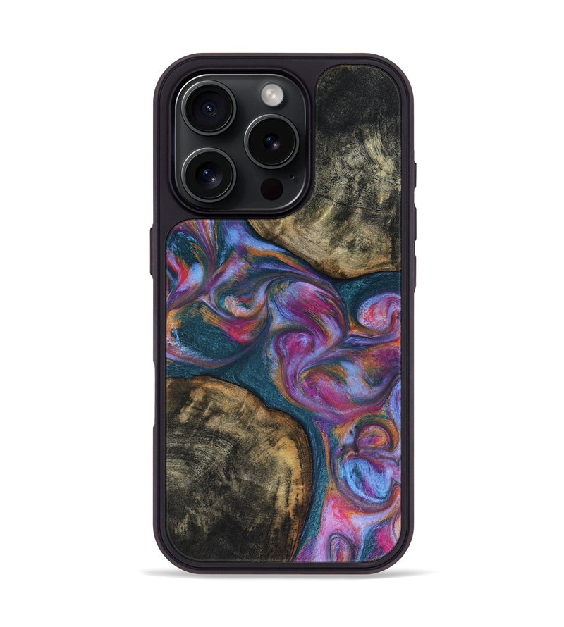 iPhone 16 Pro Wood Phone Case - Maurine (Blue, 816402)