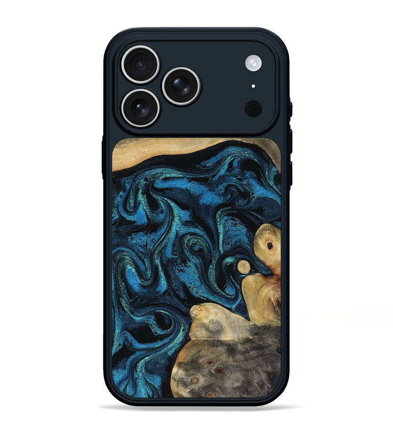 iPhone 17 Pro Max Wood Phone Case - Vernell (Blue, 816403)