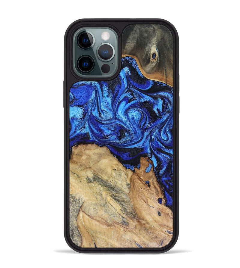 iPhone 12 Pro Max Wood Phone Case - Rivka (Blue, 816404)