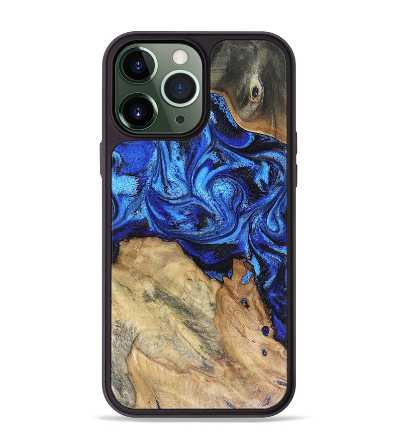 iPhone 13 Pro Max Wood Phone Case - Rivka (Blue, 816404)