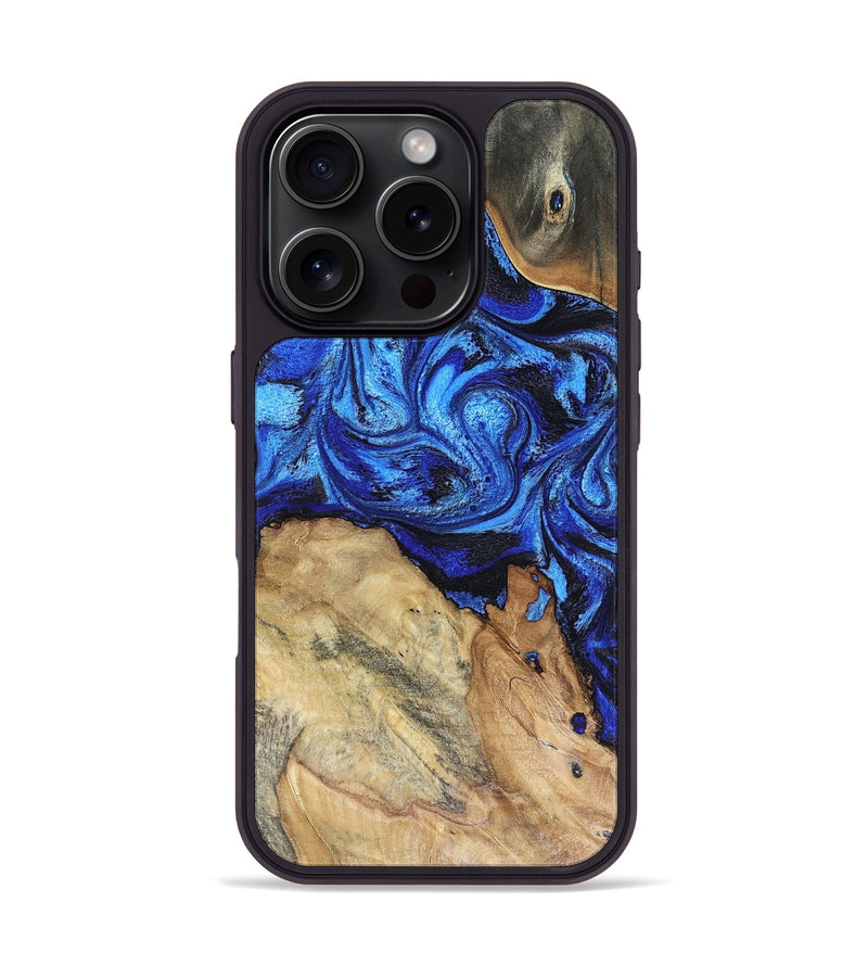 iPhone 16 Pro Wood Phone Case - Rivka (Blue, 816404)
