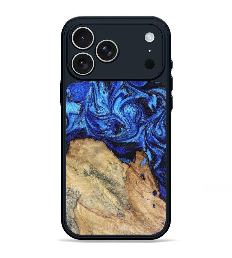 iPhone 17 Pro Max Wood Phone Case - Rivka (Blue, 816404)