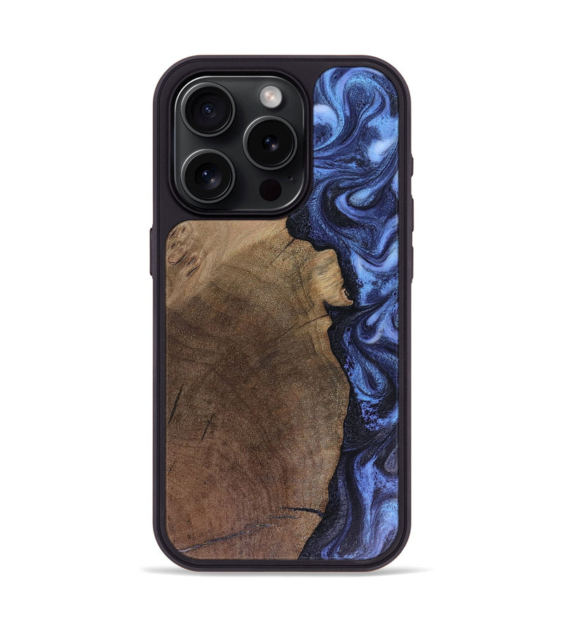 iPhone 15 Pro Wood Phone Case - Hampton (Blue, 816405)