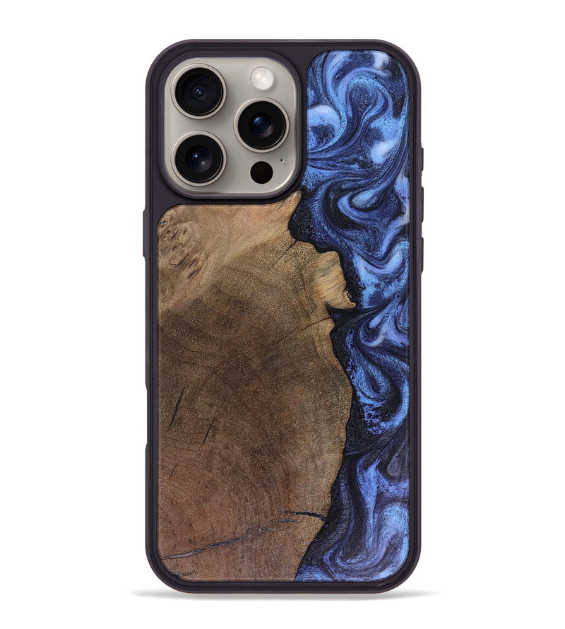 iPhone 16 Pro Max Wood Phone Case - Hampton (Blue, 816405)