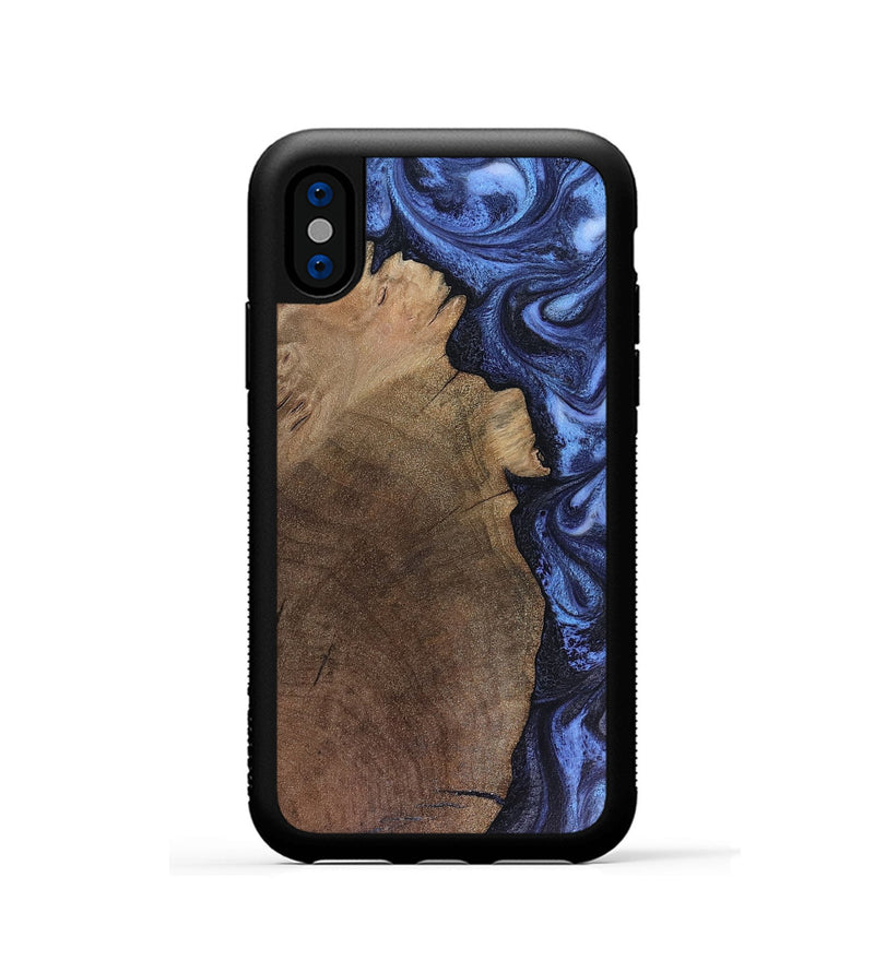 iPhone Xs Wood Phone Case - Hampton (Blue, 816405)