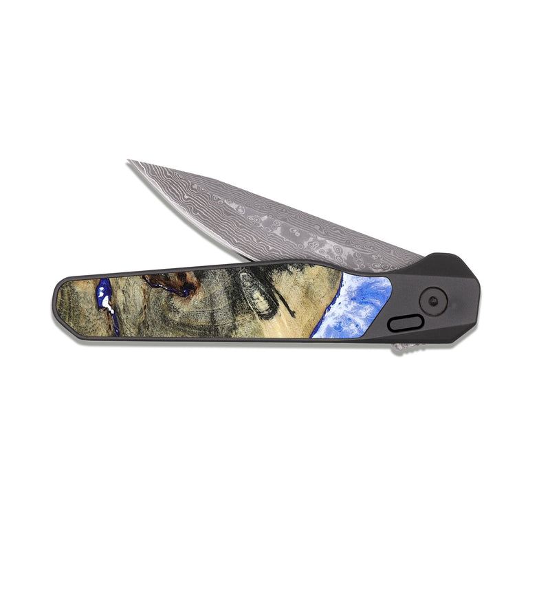 EDC Dark Damascus Wood Pocket Knife - Sydni (Coastal, 816436)