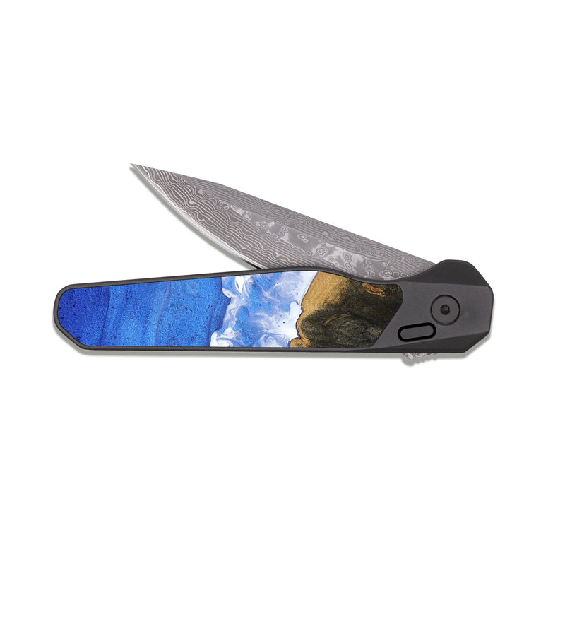 EDC Dark Damascus Wood Pocket Knife - Jaelynn (Coastal, 816445)