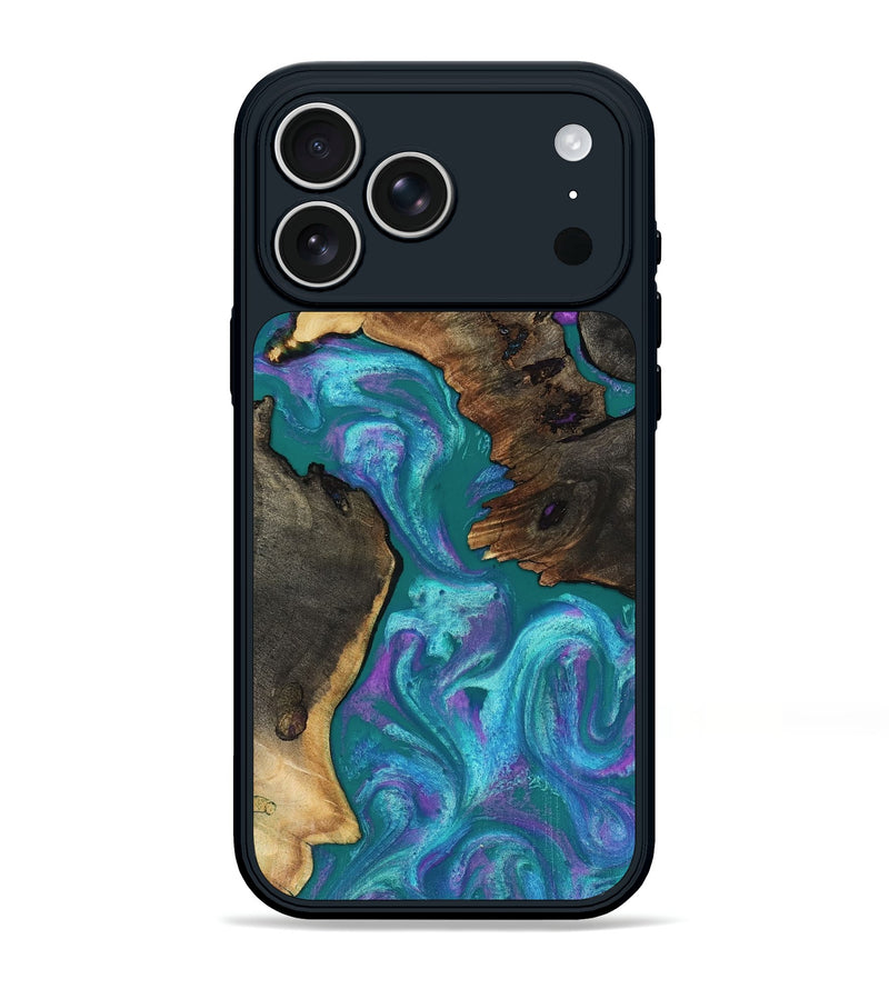 iPhone 17 Pro Max Wood Phone Case - Rylie (Blue, 816456)