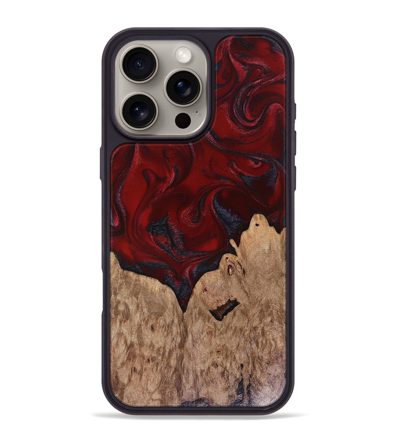 iPhone 16 Pro Max Wood Phone Case - Yadiel (Red, 816469)