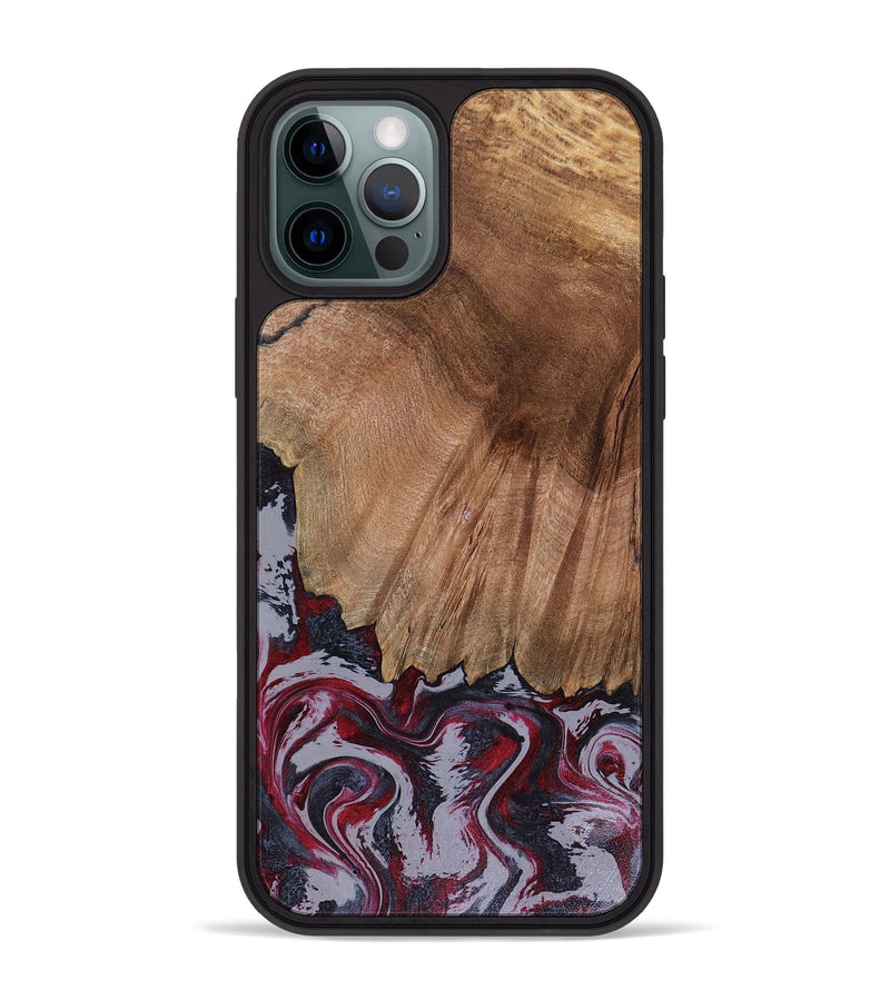 iPhone 12 Pro Max Wood Phone Case - Edd (Red, 816470)