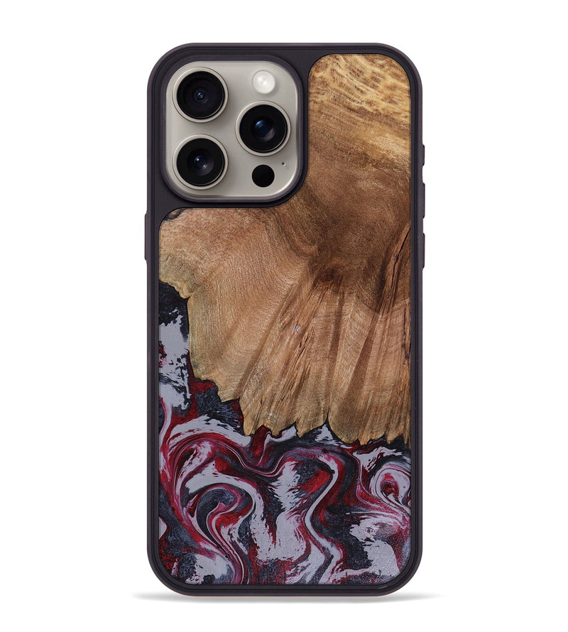 iPhone 15 Pro Max Wood Phone Case - Edd (Red, 816470)