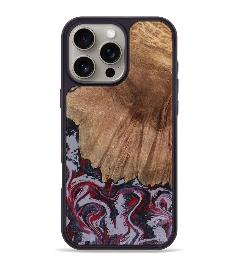 iPhone 16 Pro Max Wood Phone Case - Edd (Red, 816470)