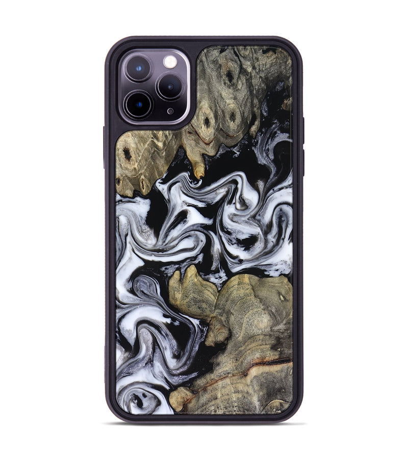 iPhone 11 Pro Max Wood Phone Case - Rosina (Black & White, 816471)