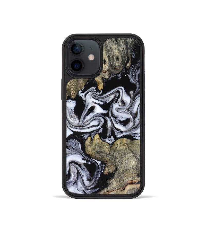 iPhone 12 mini Wood Phone Case - Rosina (Black & White, 816471)