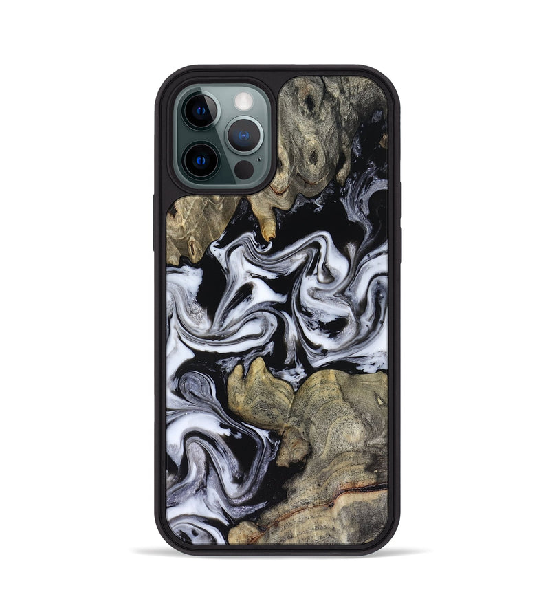 iPhone 12 Pro Wood Phone Case - Rosina (Black & White, 816471)