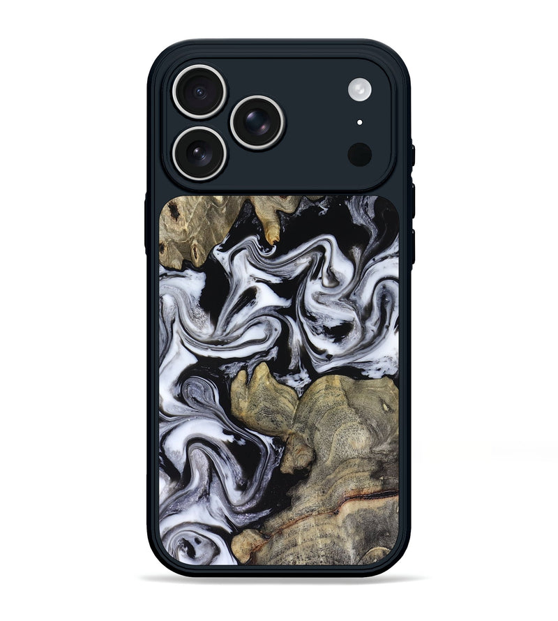 iPhone 17 Pro Max Wood Phone Case - Rosina (Black & White, 816471)