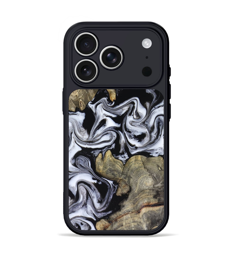iPhone 17 Pro Wood Phone Case - Rosina (Black & White, 816471)