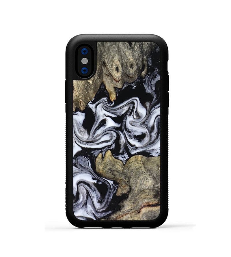 iPhone Xs Wood Phone Case - Rosina (Black & White, 816471)