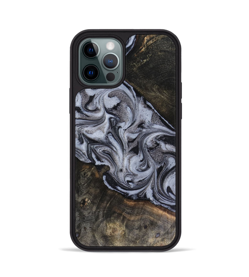 iPhone 12 Pro Wood Phone Case - Pam (Black & White, 816472)