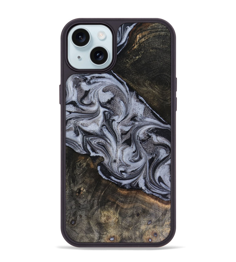 iPhone 15 Plus Wood Phone Case - Pam (Black & White, 816472)