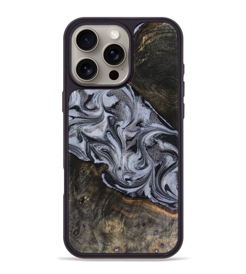 iPhone 16 Pro Max Wood Phone Case - Pam (Black & White, 816472)
