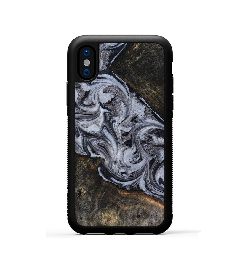 iPhone Xs Wood Phone Case - Pam (Black & White, 816472)