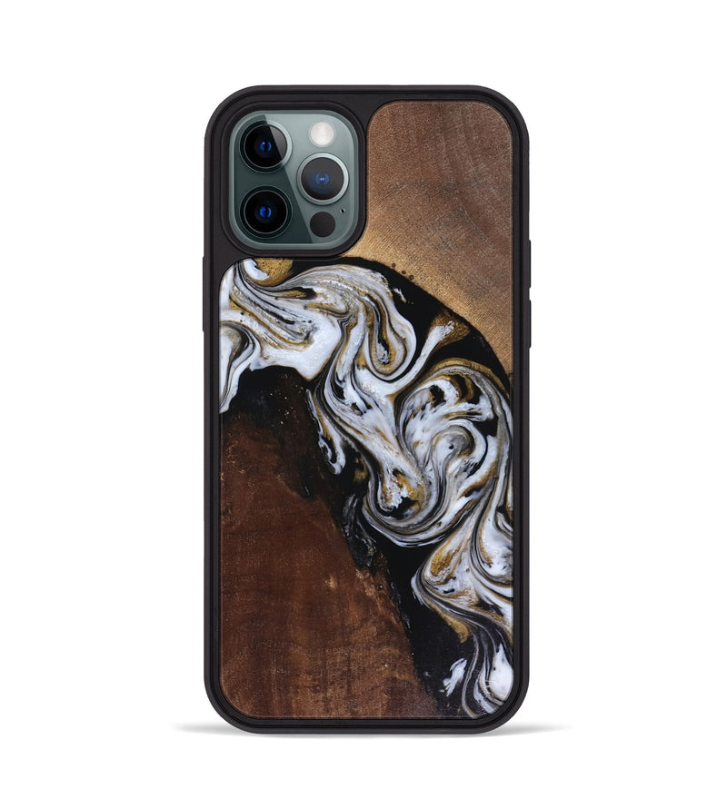iPhone 12 Pro Wood Phone Case - Cannon (Black & White, 816473)