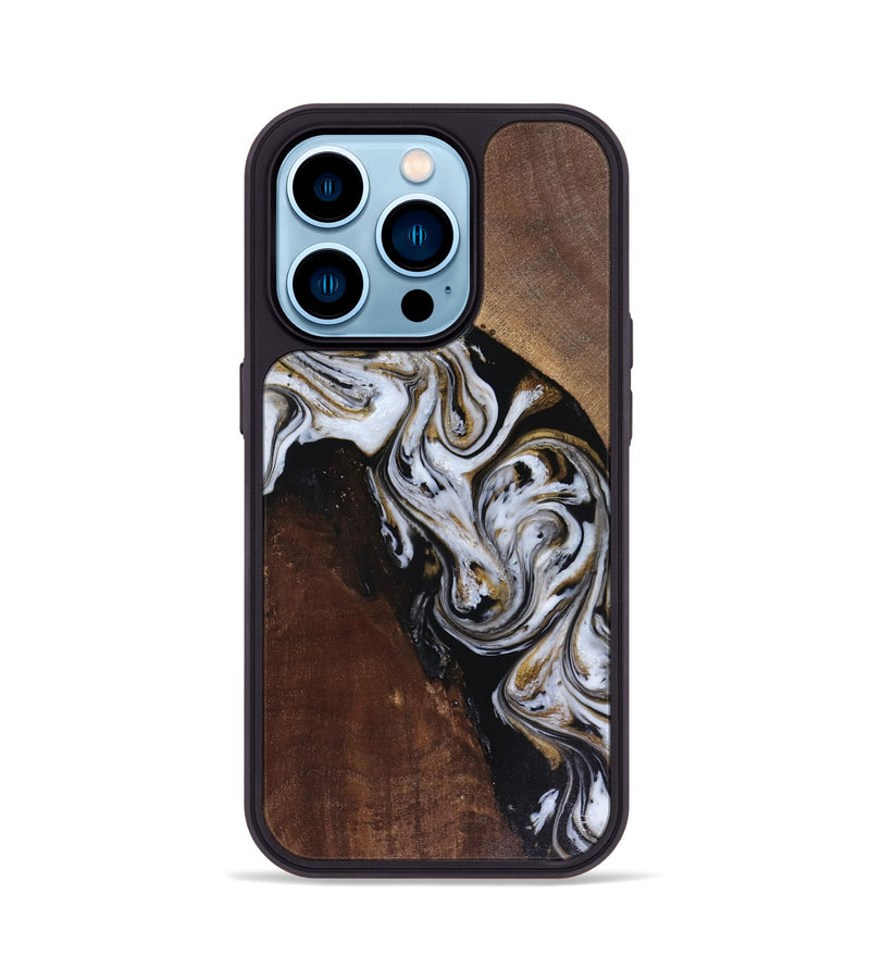 iPhone 14 Pro Wood Phone Case - Cannon (Black & White, 816473)