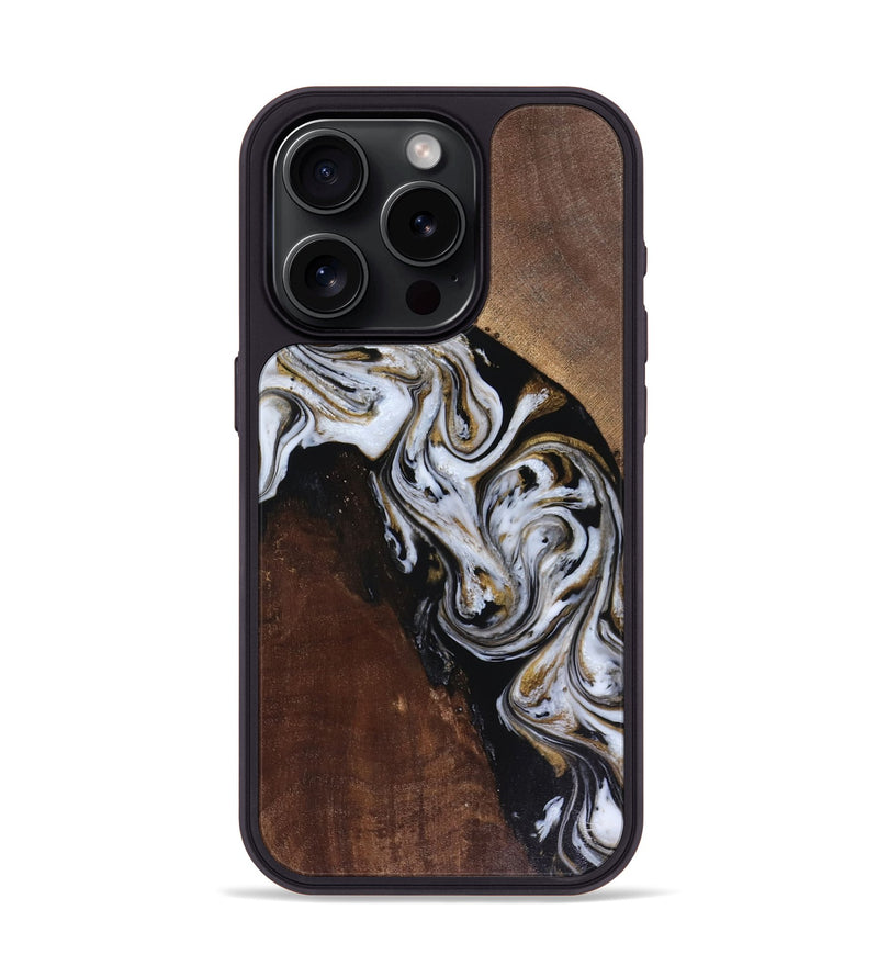 iPhone 15 Pro Wood Phone Case - Cannon (Black & White, 816473)