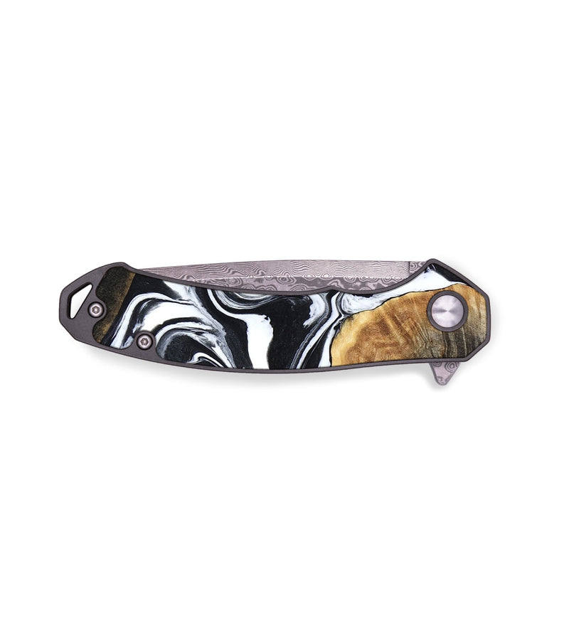 EDC Wood Pocket Knife - Marlena (Black & White, 816474)