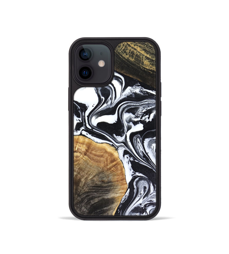 iPhone 12 mini Wood Phone Case - Marlena (Black & White, 816474)