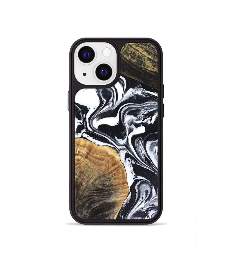 iPhone 13 mini Wood Phone Case - Marlena (Black & White, 816474)