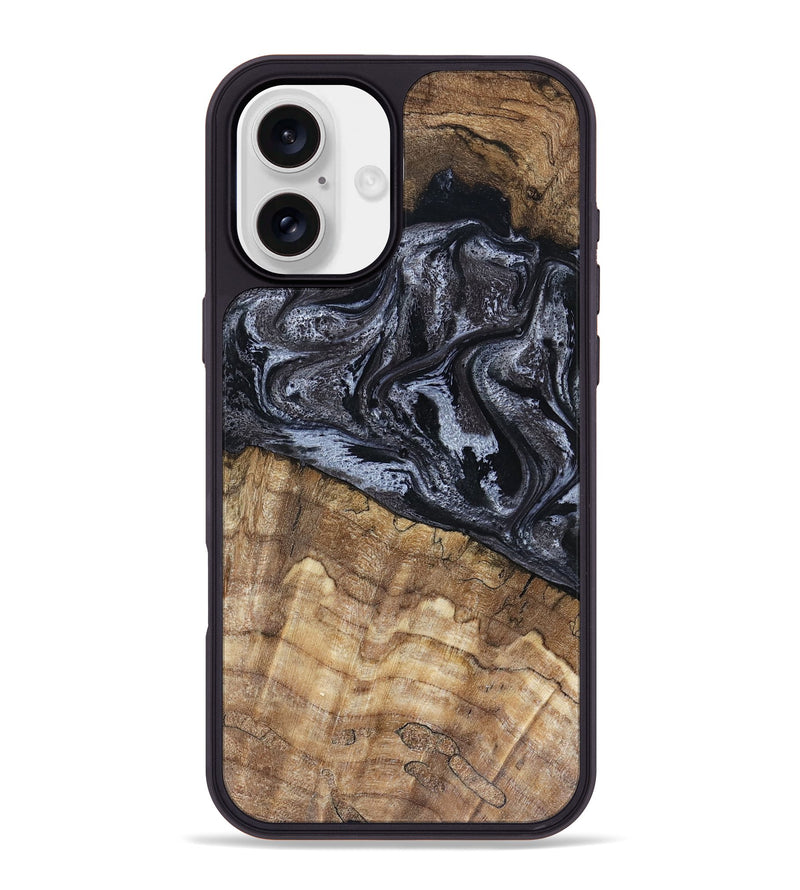 iPhone 16 Plus Wood Phone Case - Adlai (Black & White, 816475)