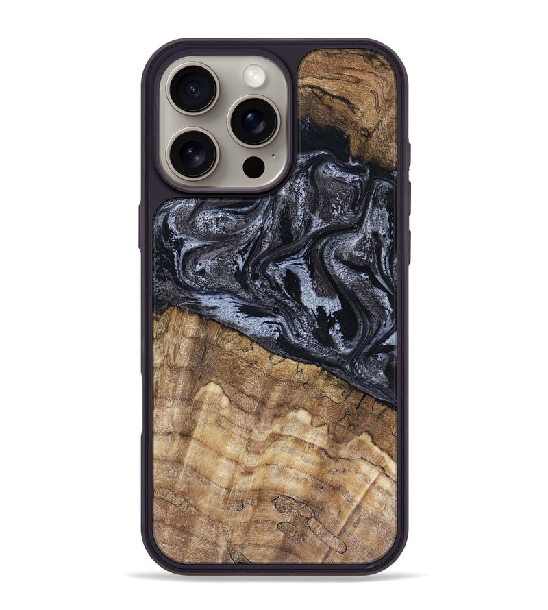 iPhone 16 Pro Max Wood Phone Case - Adlai (Black & White, 816475)