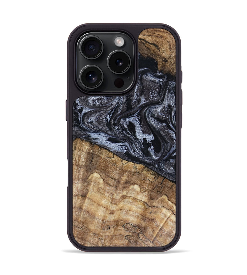 iPhone 16 Pro Wood Phone Case - Adlai (Black & White, 816475)