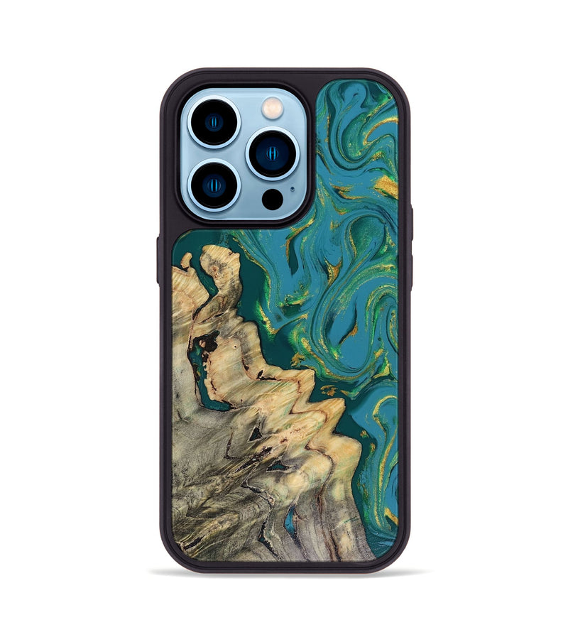 iPhone 14 Pro Wood Phone Case - Lindsay (Green, 816478)