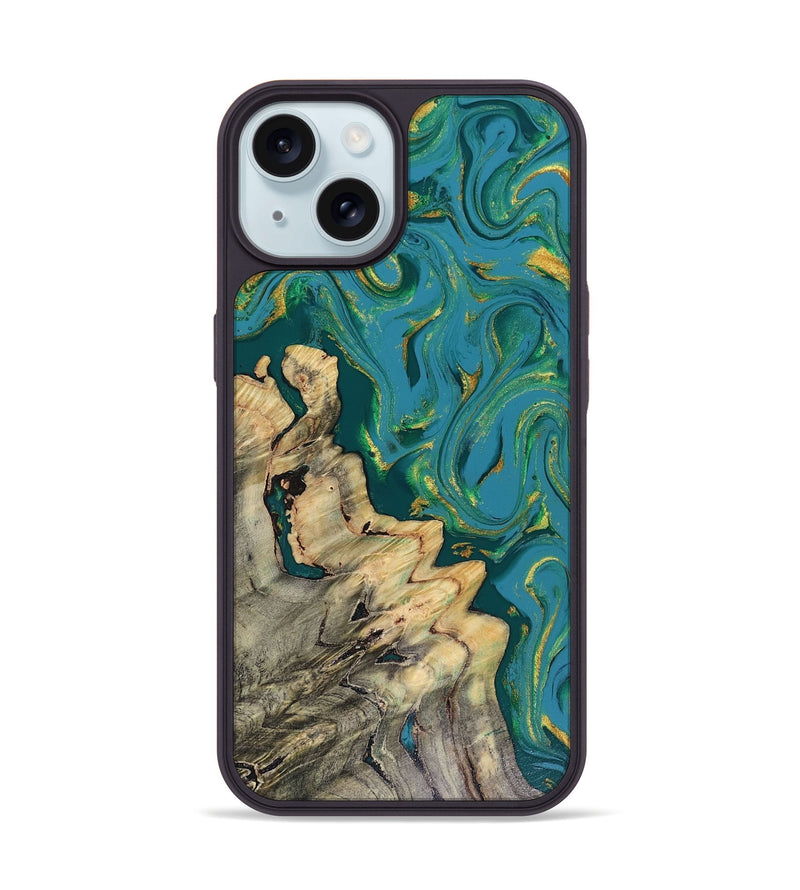 iPhone 15 Wood Phone Case - Lindsay (Green, 816478)