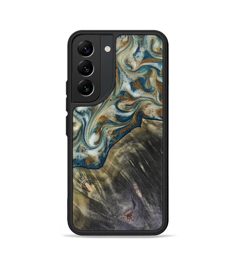 Galaxy S22 Wood Phone Case - Sarah (Teal & Gold, 816479)