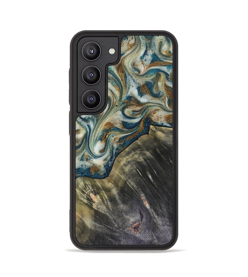 Galaxy S23 Wood Phone Case - Sarah (Teal & Gold, 816479)