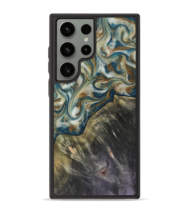 Galaxy S23 Ultra Wood Phone Case - Sarah (Teal & Gold, 816479)