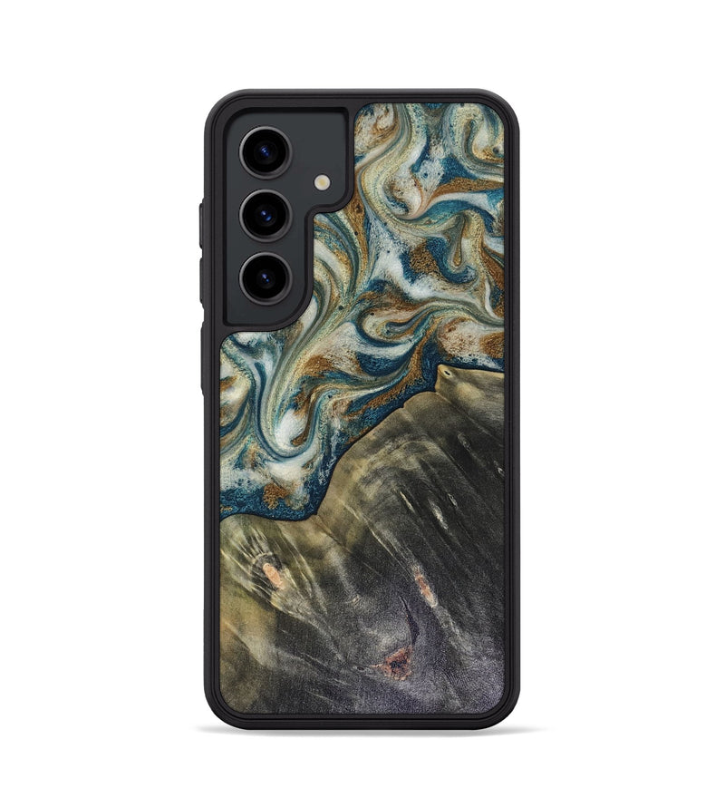 Galaxy S24 Wood Phone Case - Sarah (Teal & Gold, 816479)