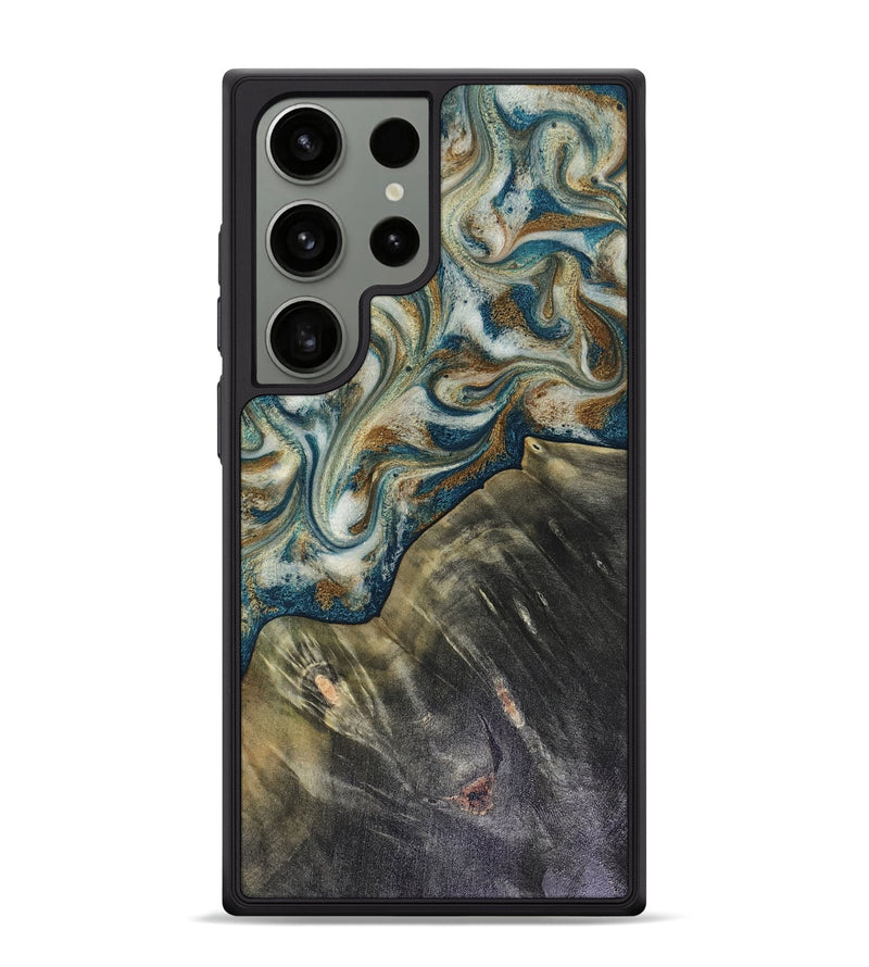 Galaxy S24 Ultra Wood Phone Case - Sarah (Teal & Gold, 816479)
