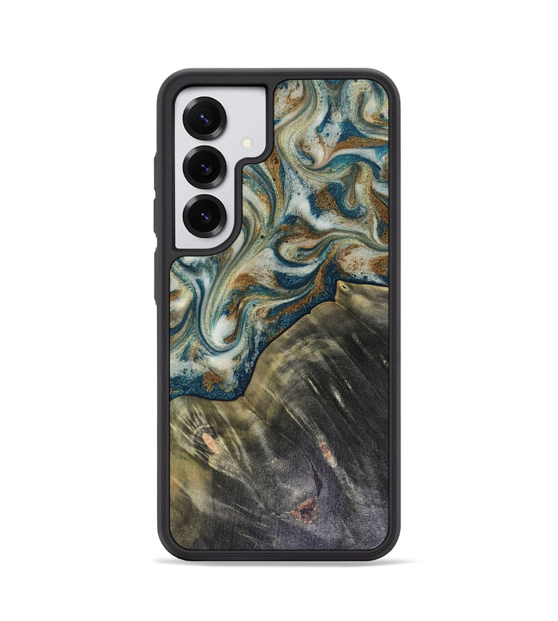 Galaxy S25 Wood Phone Case - Sarah (Teal & Gold, 816479)