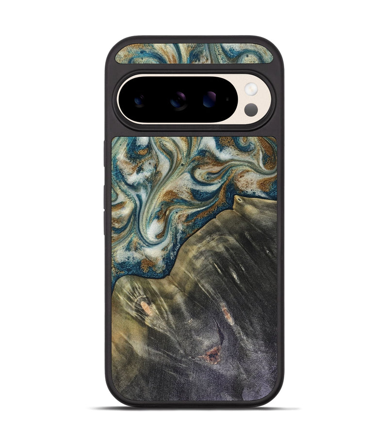 Pixel 10 Wood Phone Case - Sarah (Teal & Gold, 816479)